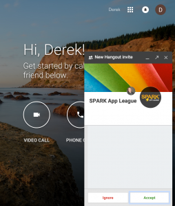 Accept the Google Hangout Invitation